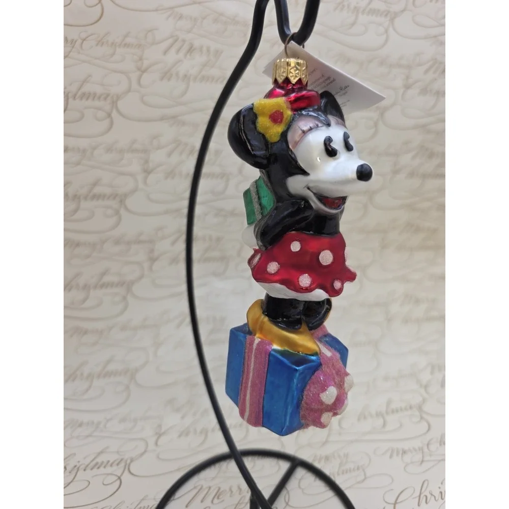 Christopher Radko Disney Noel Minnie Mouse 1997 Poland Glass Christmas Ornament
